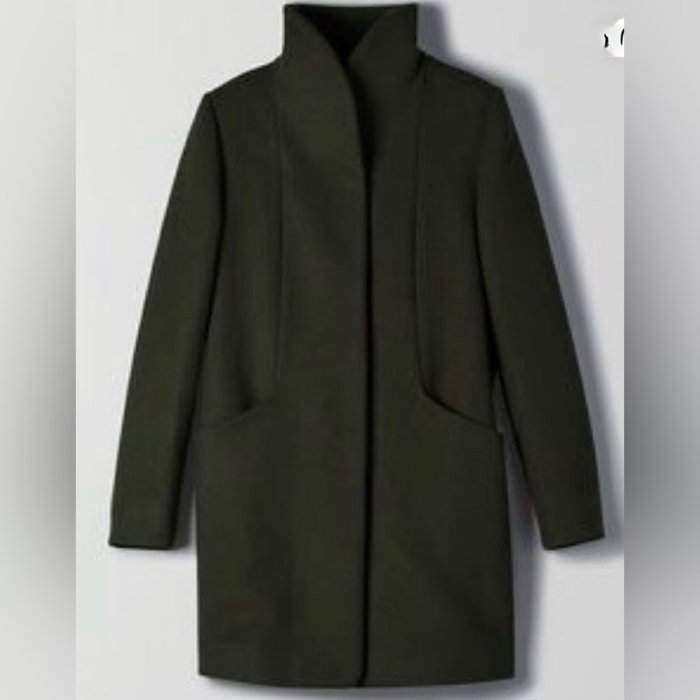 Aritzia Wilfred The Cocoon Coat Cashmere Wool Blend Jacket Green XS